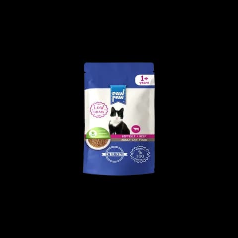 Pawpaw Pouch Yetişkin Kedi Maması Biftekli